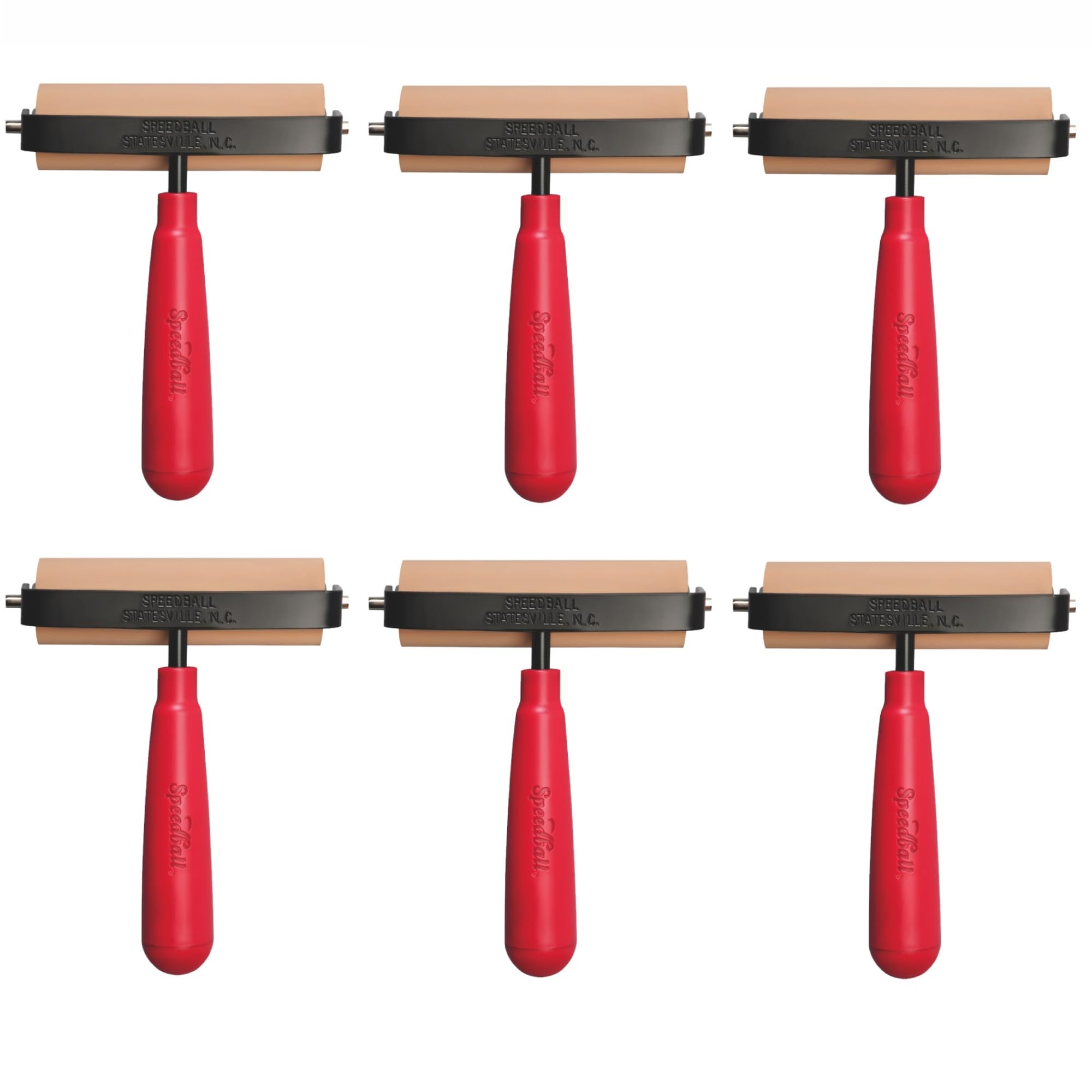 Brayers en caoutchouc souple Speedball 10,2 cm lot de 6 rouleaux encreurs pour linogravure art