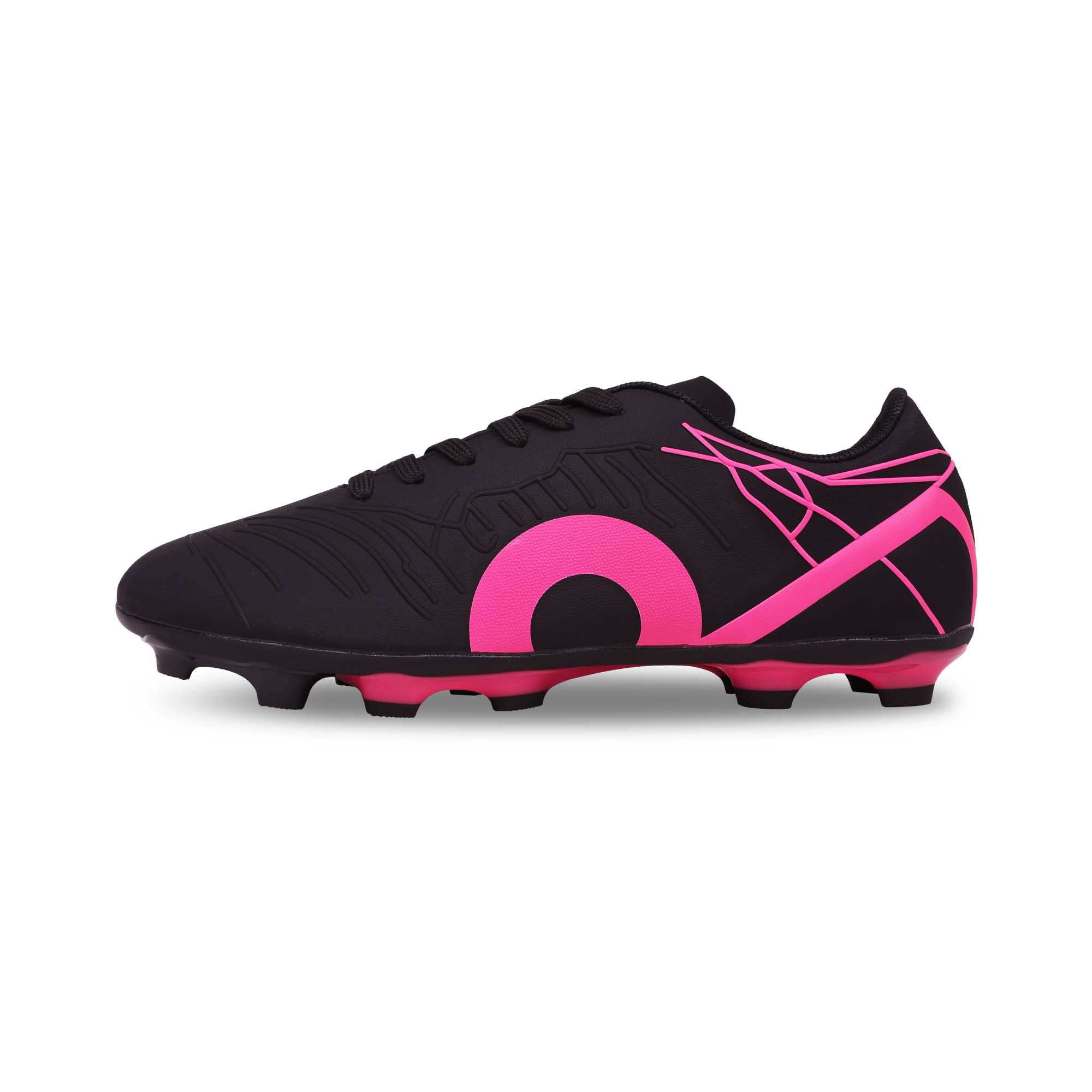 Aivin Vantamor Football Shoes | Lightweight PU Synthetic Upper | Reinforced TPU Outsole | Cushioned Insole | Ribbed Surface for Enhanced Control | Aggressive Bladed Studs | Black Pink