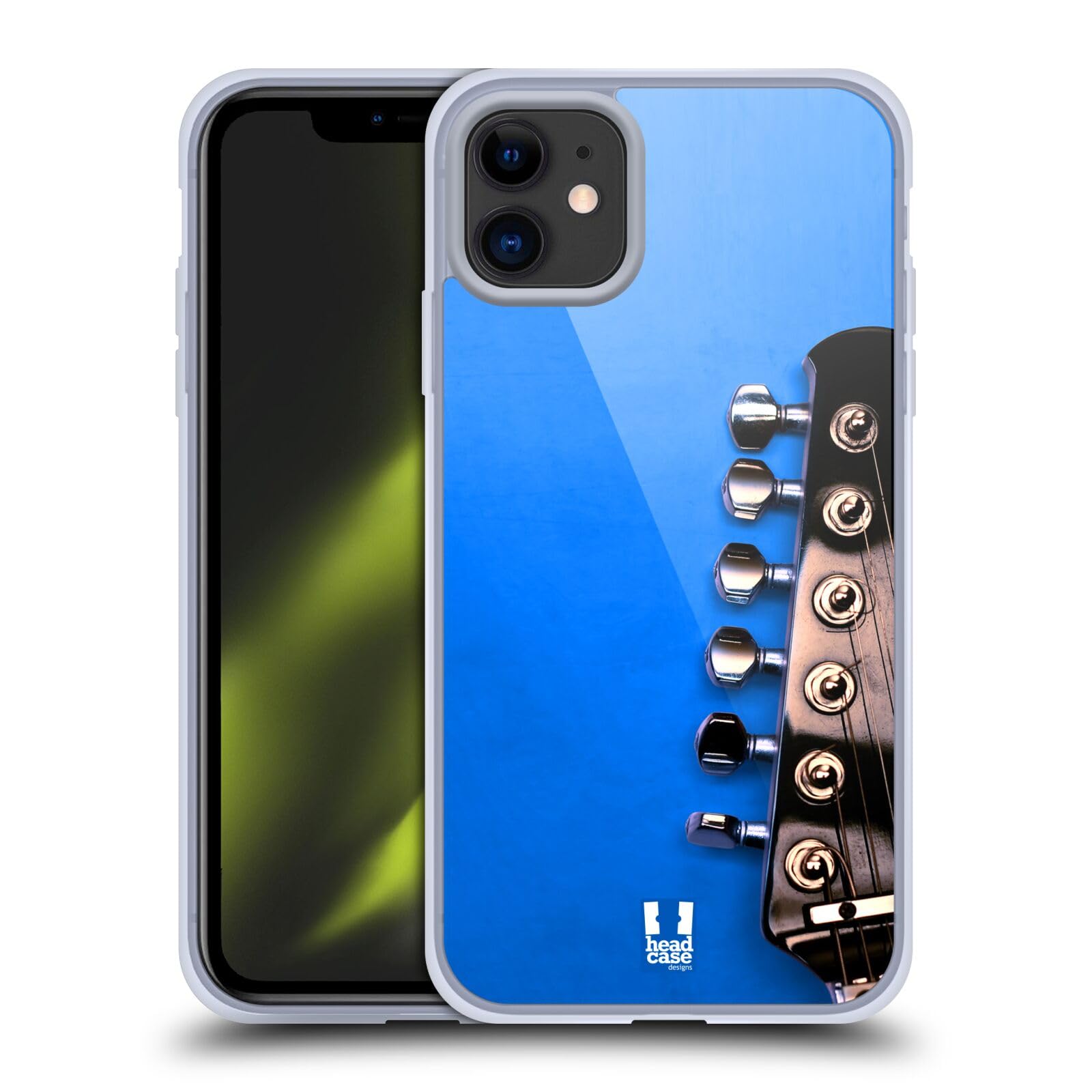 Head Case Designs Blue Electric Guitar Gel Case [Military Grade Protection] Compatible with Apple iPhone 11 and Compatible with MagSafe