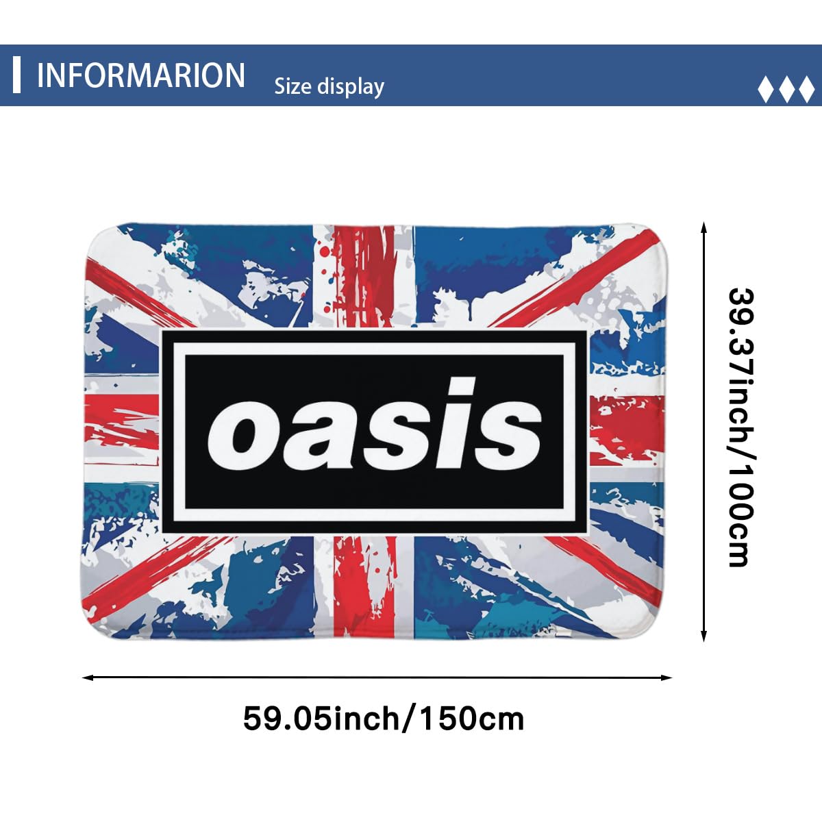 Amazon｜カーペット オアシス OASIS バンド フランネルラグ ラグ
