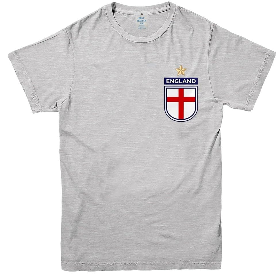England Tshirt Tee Top World Cup 2026 Football Shield Design Mens Kids Unisex Heather Grey