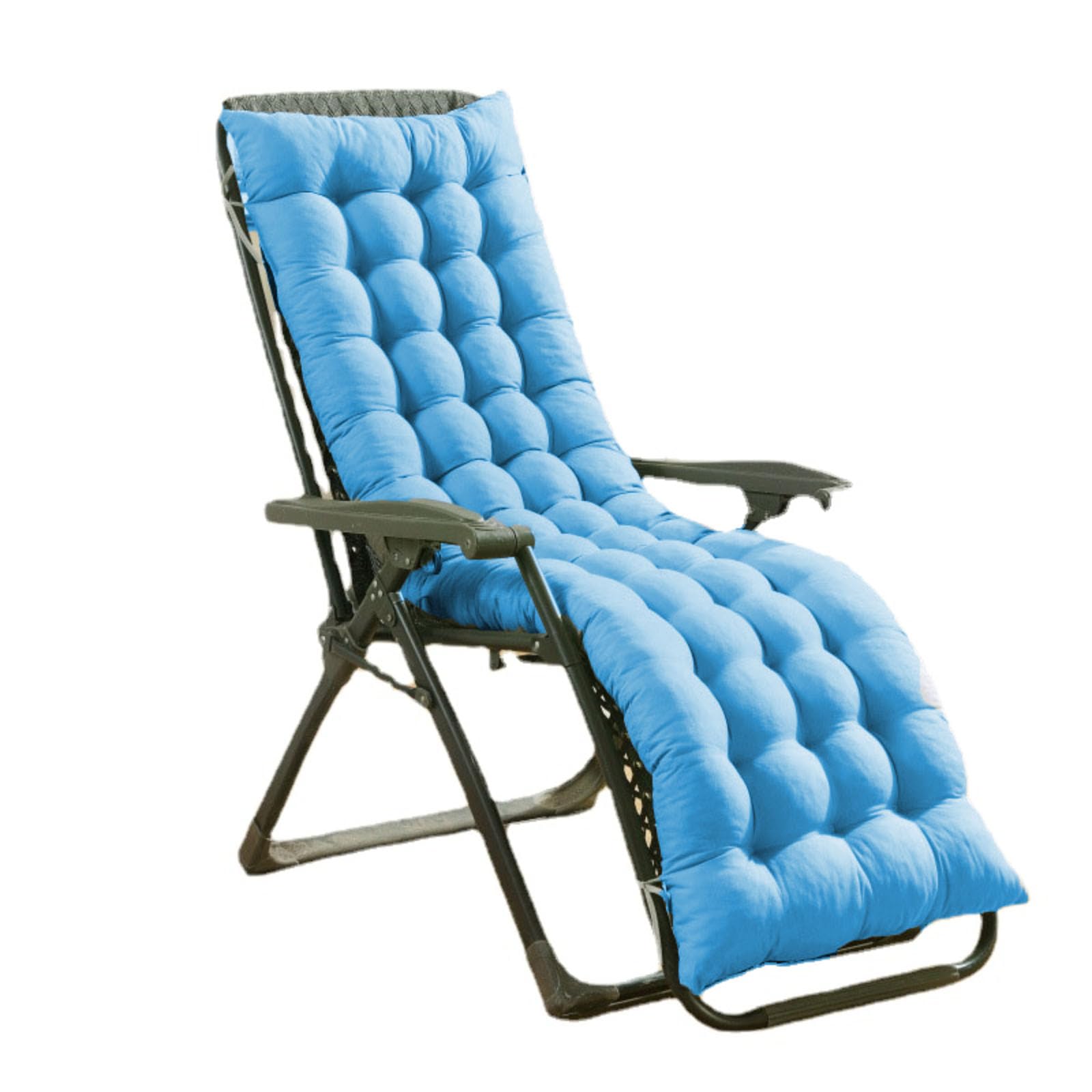 BangDon Extra Thick Sun Lounger Cushion Classic Design Texture Rocking Chair Cushion Home Decor Soft Sunlounger Seat Pads for Sunbed Long Bench Tatami (Sky blue,80 * 40)