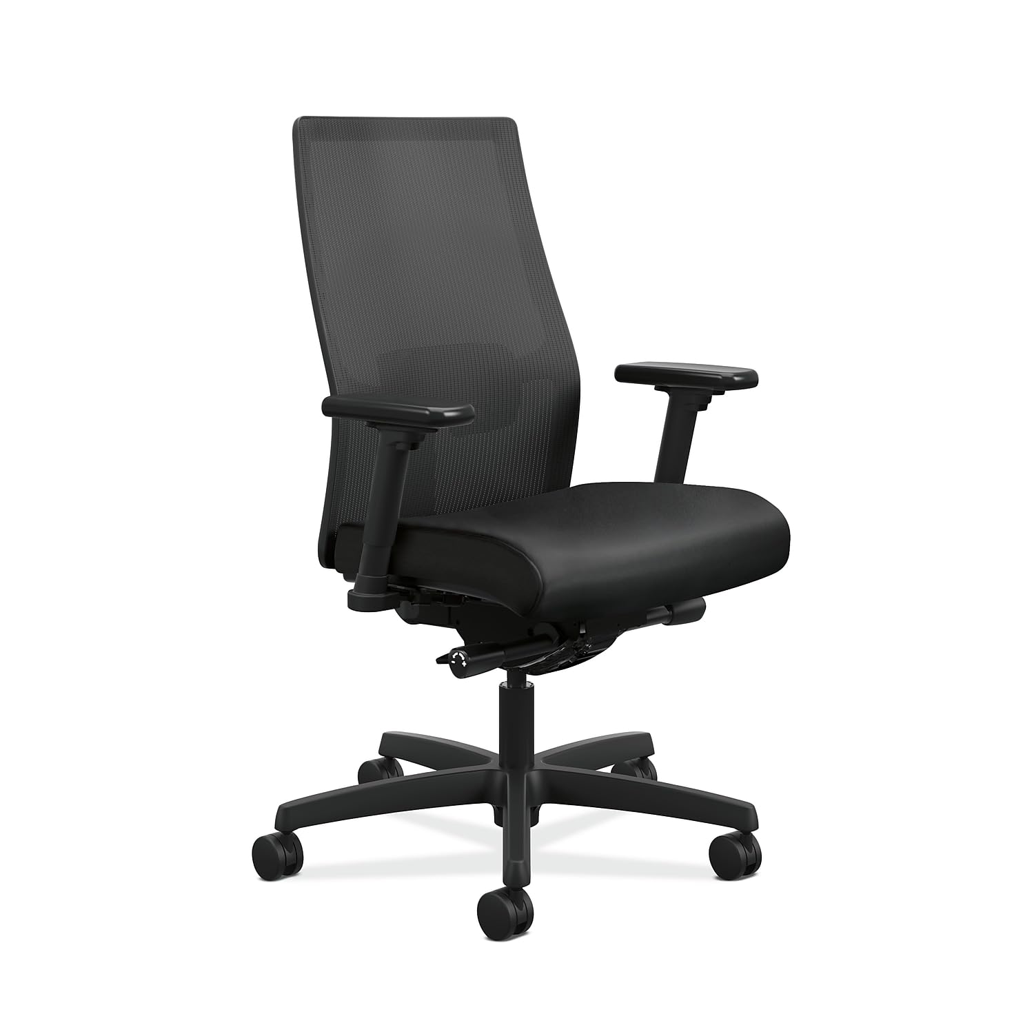 HON Ignition 2.0 Mesh/Vinyl Mid-Back Task Chair, Adjustable Arms, Black (HON12M2AMLU10TK) (HONI2M2AMLU10TK)