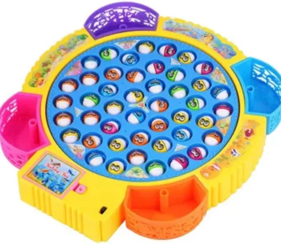PNJB Large Electric Fishing Game With Tray And Music, Rotating Pond, Musical Fun For Kids And Toddlers, Child Educational Toy Party & Fun Games Board Game, (Multicolour)