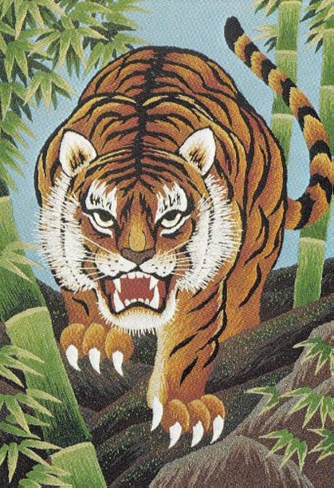 Amazon | 東京文化刺繍キット No247 猛虎（6号）(Bunka Embroidery
