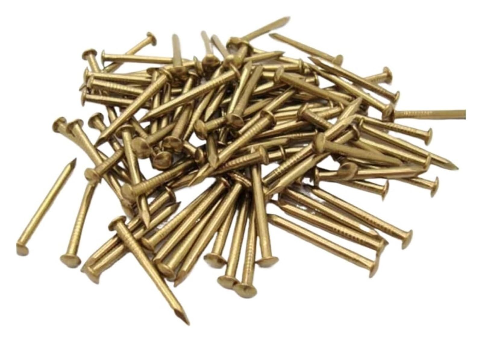 Malutkie gwoździe mosiężne, 10-100 szt. Średnica 1,2 1,5 2 2,8 mm Długość złota = 8–50 mm(2x25mm)