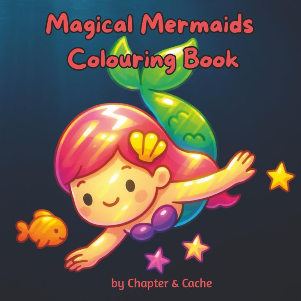 Magical Mermaids Colouring Book: 50 Cute, Bold and Cozy Pages for Adults, Teens, and Kids: 50 Easy and Adorable Colouring Pages Featuring Cozy Mermaid ... for Relaxation, Creativity, and Stress Relief
