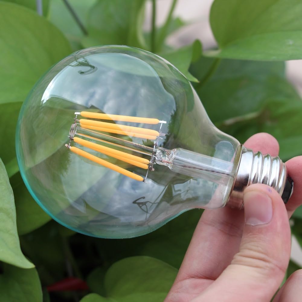 1fortunate lights, Paquete de 10 bombillas de filamento LED AC220V E27 4W/6W G80 luz clara estilo Industrial Retro bombilla regulable for el hogar(4W E27 220V)