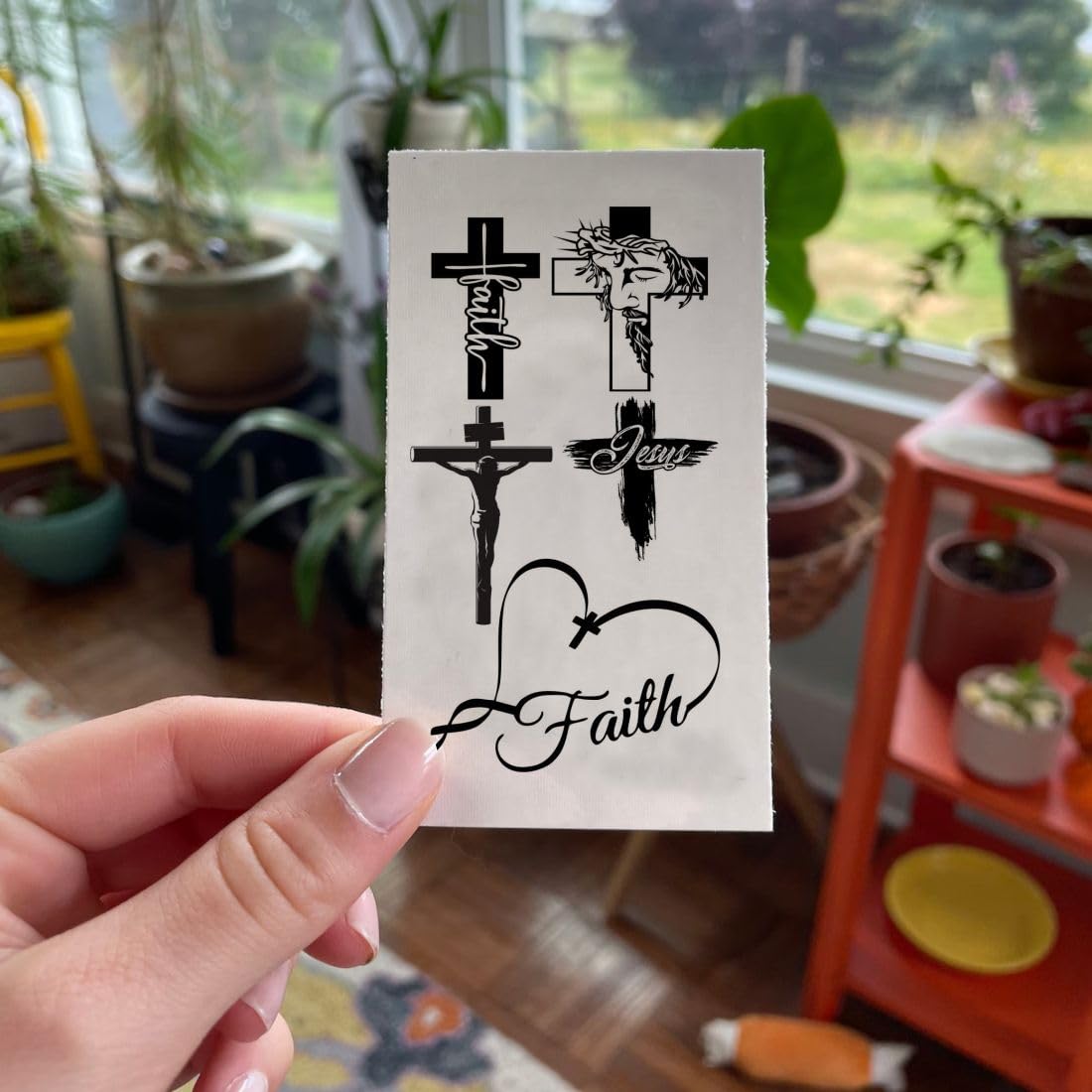 Temporary Tattoowala Jesus With Cross And Faith Tattoo Sticker Fake Tattoo For Male And Female Waterproof Tattoo Sticker Skin-Safe Tattoos Body Art Stickers-image-19
