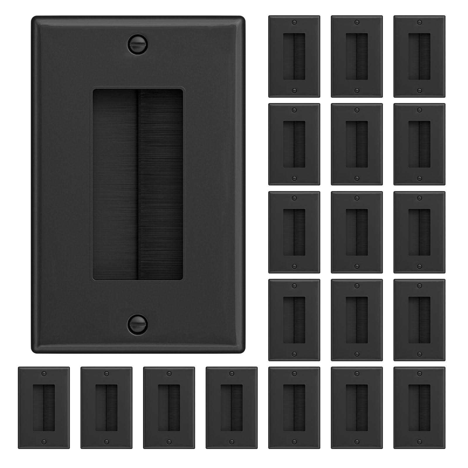 iwillink Brush Wall Plates - 10 Pack, Cable Pass Through -11