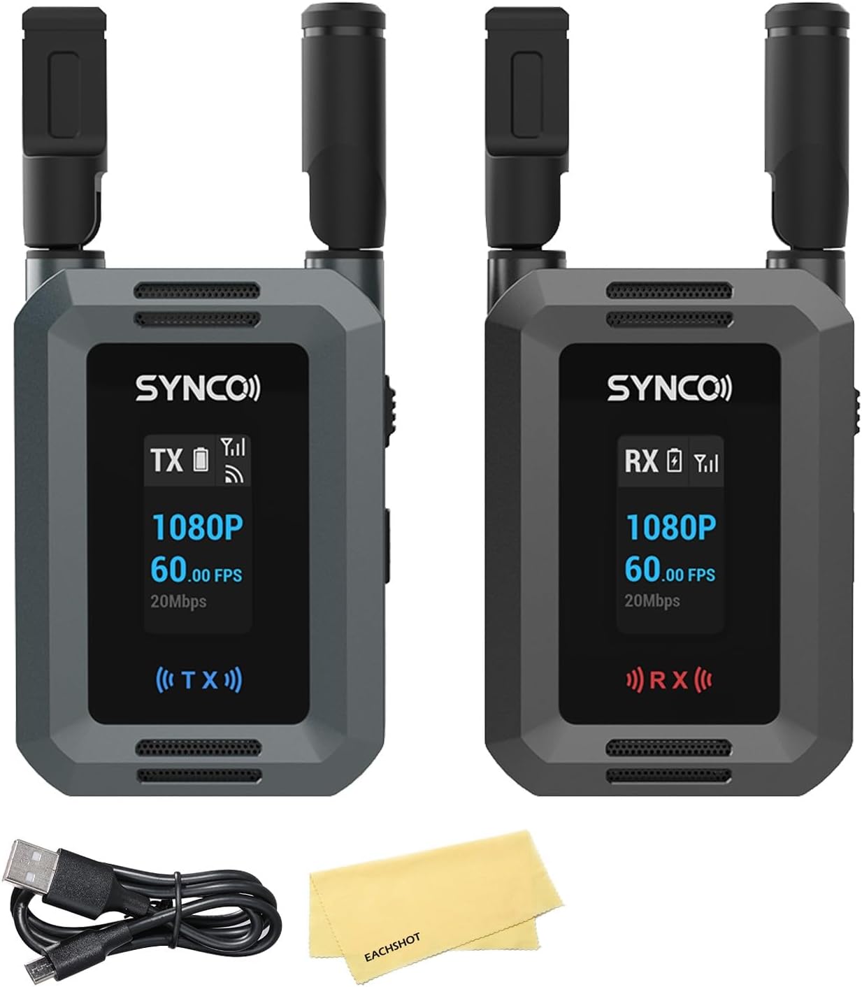 SYNCO XVision HD Wireless Video Transmission System,1080P/60fps, 300m Stable Range,40ms Ultra-Low Latency, Multi-Device Collaboration, NP-F/USB-C Power