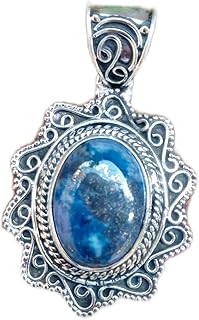 Lapis Lazuli Pendant, 925 Sterling Silver Plated, September Birthstone, Boho Pendant, Blue Stone Pendant, Handmade Gemstone Jewelry, Best Gifts Forever, Blue Lapis Lazuli Jewelry