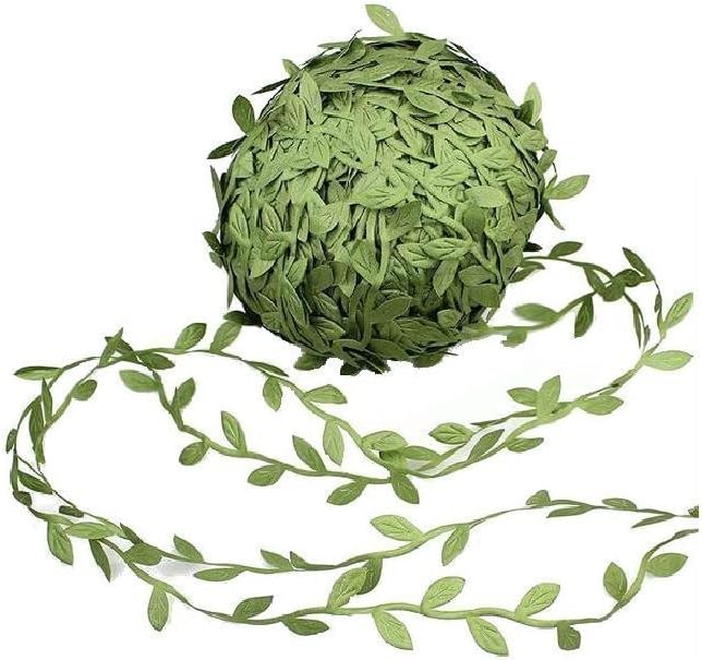 Olive Green Leaves Leaf Trim Ribbon -18.2 M - for DIY Craft Party Wedding Home Decoration (Olive Green)