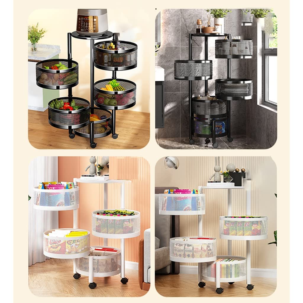 Wielowarstwowy obrotowy organizer kuchenny stojak na przyprawy półka do przechowywania spiżarni czarny 30 * 80 cm