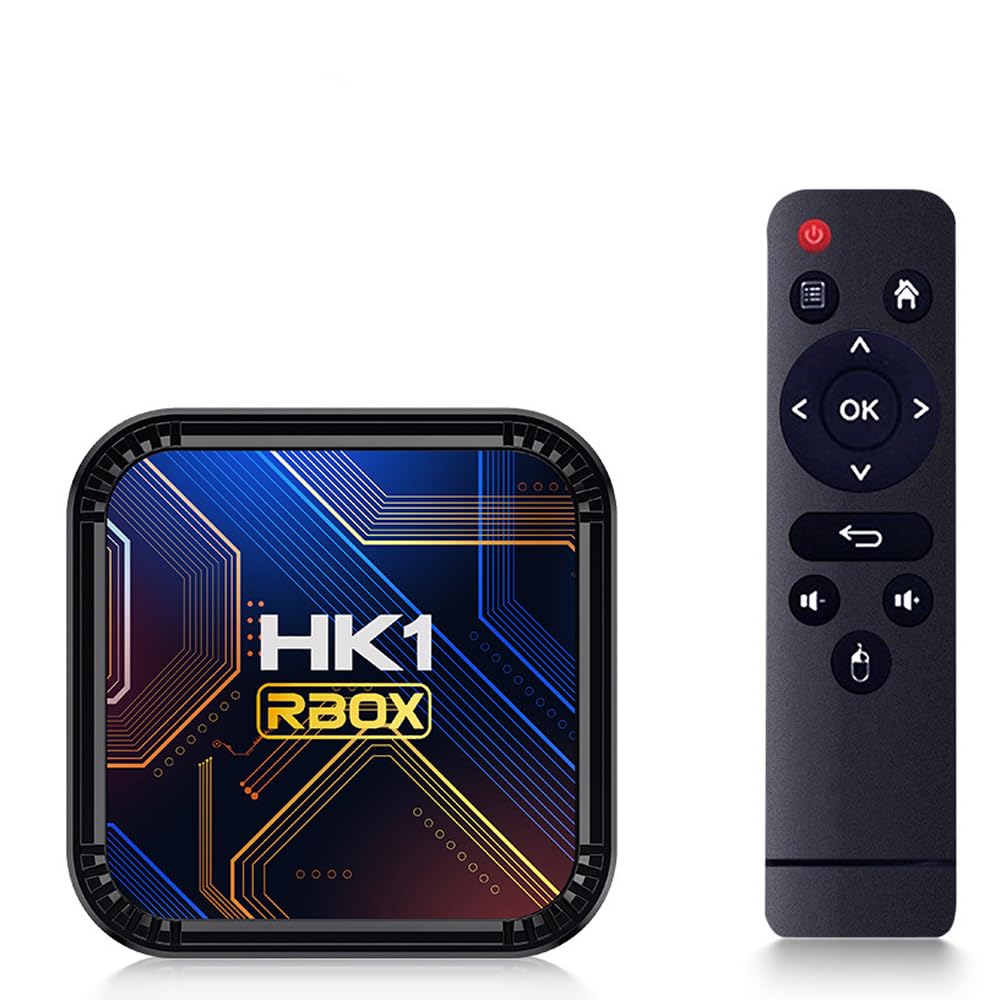 CHROX Android TV Box 13.0, 2025 hk1 rbox k8s RK3528 processeur Quadcore 2.4Ghz/5Ghz Double WiFi 3D 4K/8K HDR10 Bluetooth 4.0 Smart Android Set Top Box,4gb+64gb