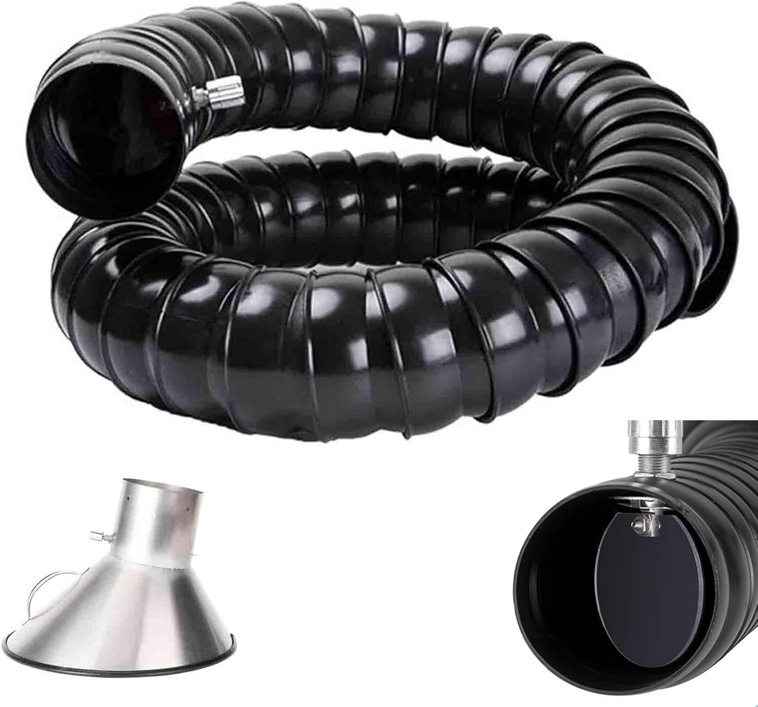 Adjustable Flexible Solder Fume Extractor with 23ft Universal Bamboo Joint Pipe, Perfect for Electronics Assembly & Assembly Line Work, 68mm Diameter