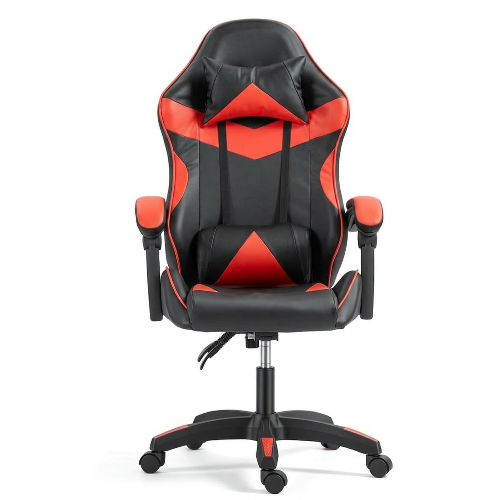 Panana Gaming Racing Chair Heavy Duty Gas Lift Adjustable Height PC Game Swivel Chair (Red)
