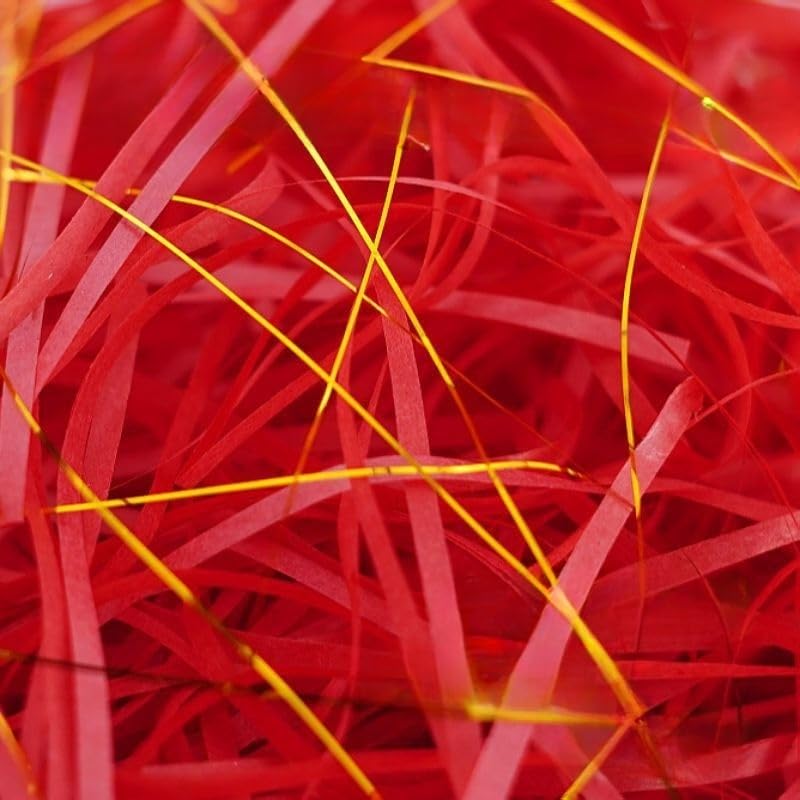 Papier déchiqueté pour boîtes-cadeaux, Papier de soie froissé à paillettes, 30-500 g, multicolore(Style B/Red,500g)