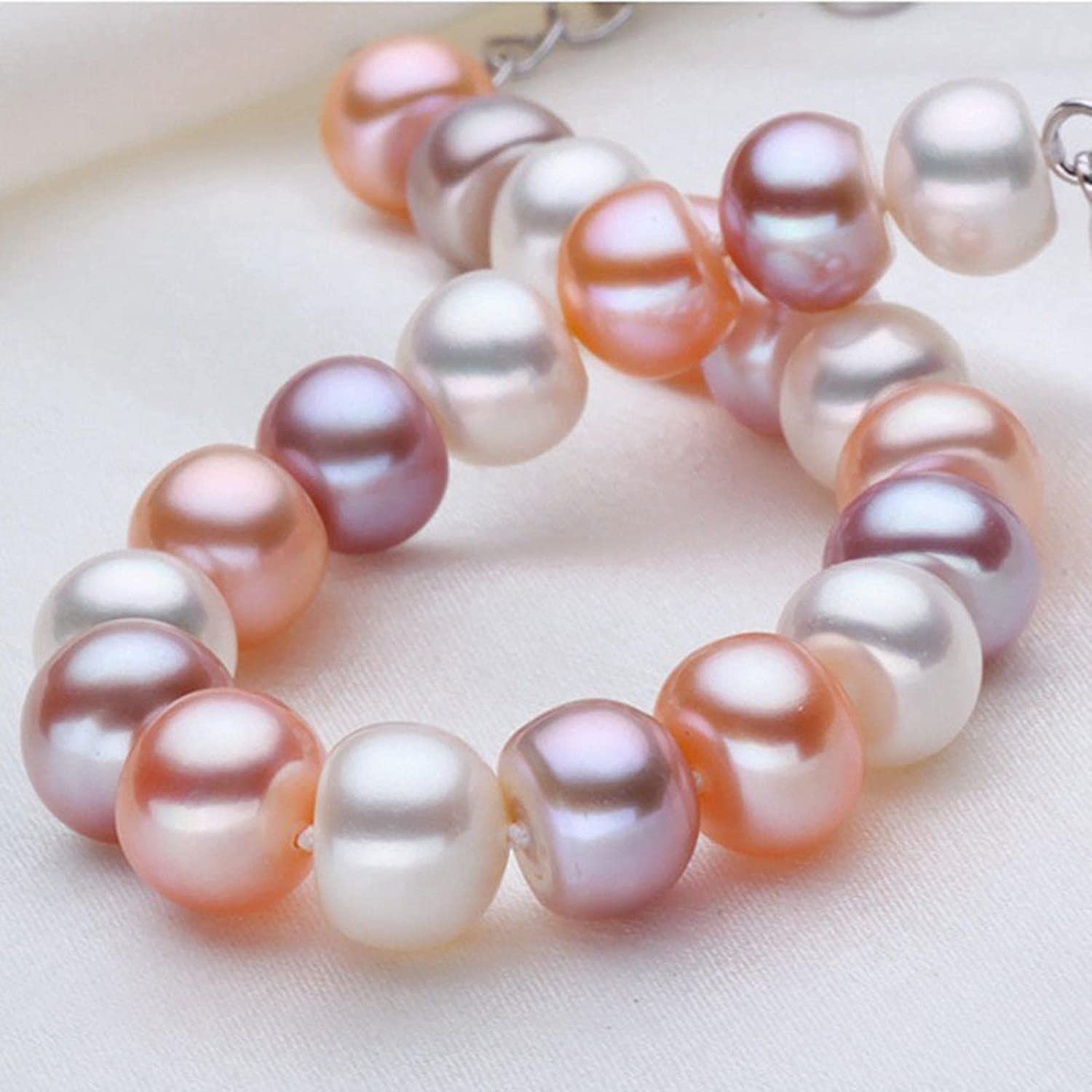 Pulseras de cadena con brazalete, pulsera elástica de perlas, pulsera elástica de perlas, pulsera de perlas naturales reales for mujeres, joyería de perlas de agua dulce, pulseras y brazaletes hechos