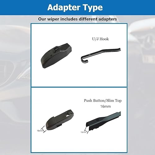 Miniatura 6 de WTI Paquete de 2 limpiaparabrisas delantero de repuesto de 26 y 16 pulgadas con 2 cuchillas de repuesto de goma adicionales, fácil instalación y