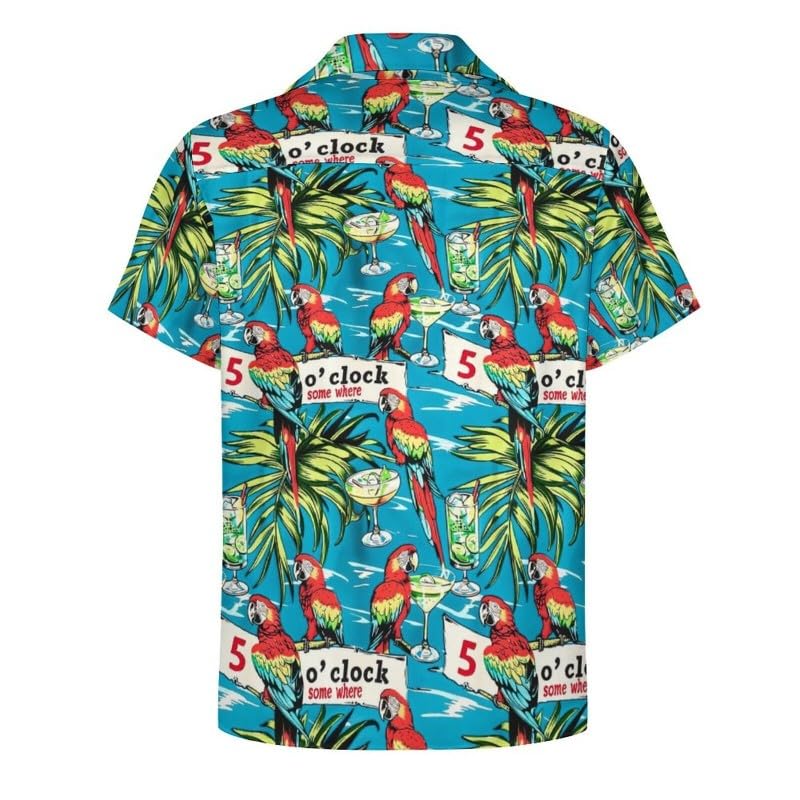 HUGLAZY Hawaiians Shirt for Men Short Sleeves Button Down Beach Shirt Summer Party Outfit2