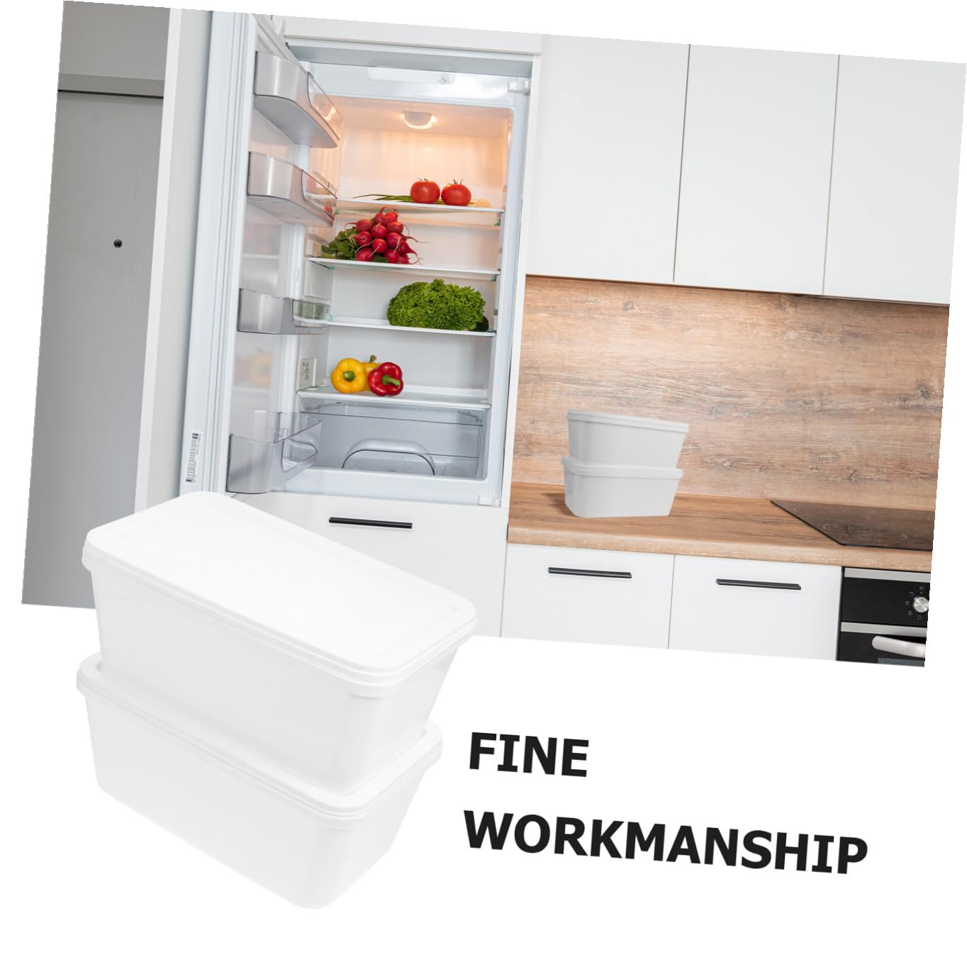 Ciieeo Contenitori Ermetici Chiusura Sicura 3 Litri per Gelato Set 2 Pezzi in Plastico Bianco Adatti per Congelatore per Conservazione Dessert e Uso Domestico