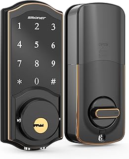 Smart Deadbolt, SMONET Bluetooth Door Lock Keyless, Touchscreen Keypad, Auto Lock, Remote Sharing, Send Ekeys, Free APP Monitoring