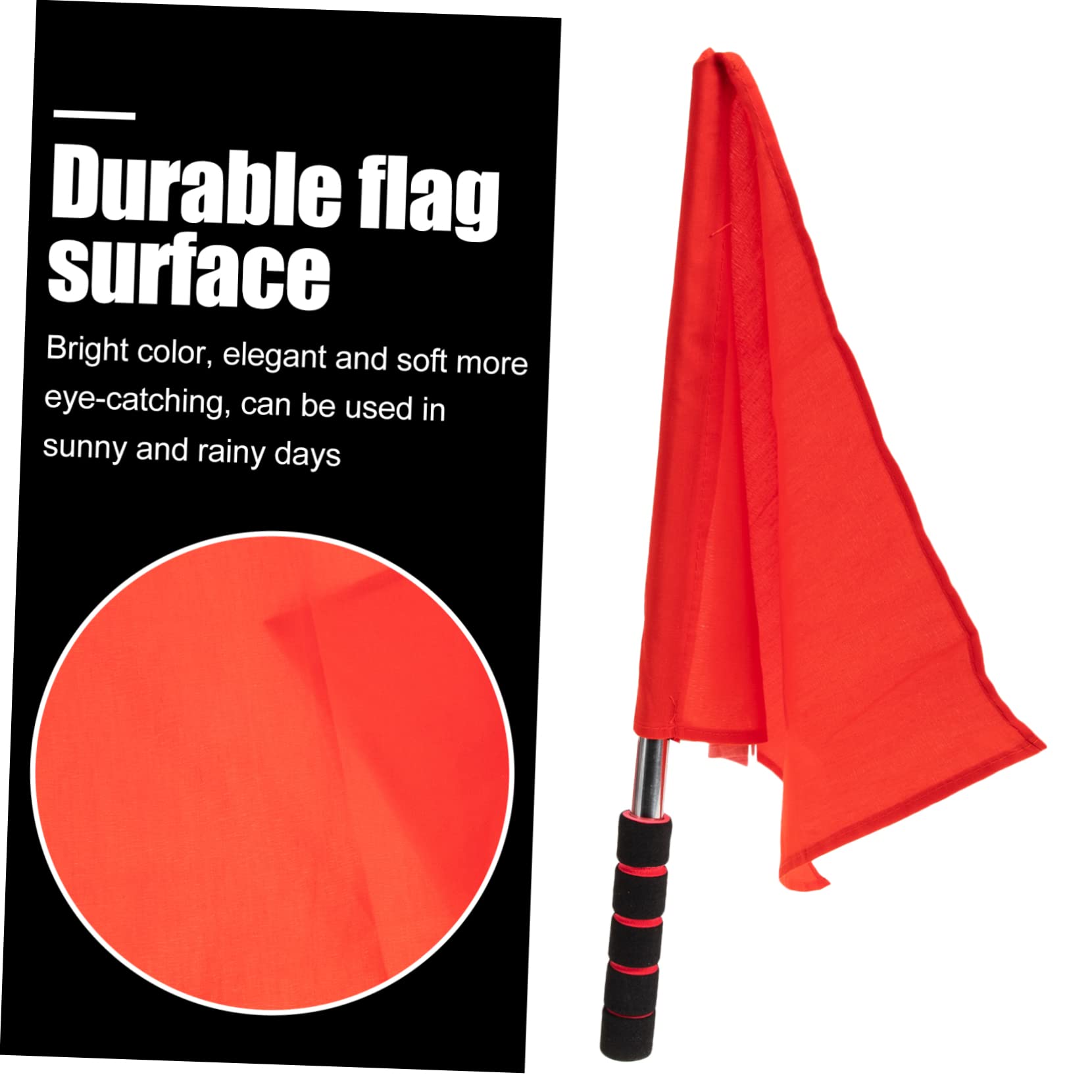 Happyyami 2sets Referee Flag and Whistle Set Soccer Referee Football Flags 2pcs*2