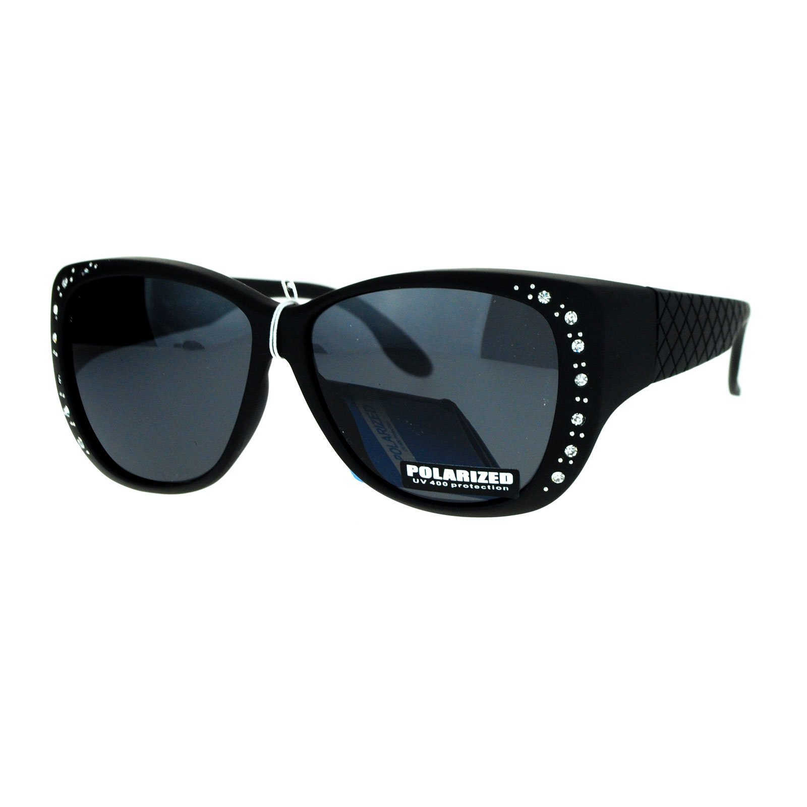 SA106 Polarized 55mm Fit Over OTG Butterfly Rhinestone Diva Sunglasses black Size: One Size