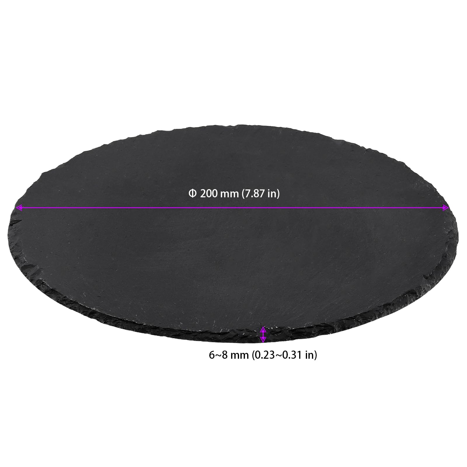MUKLEI 10 tablas de pizarra de 8 pulgadas, platos de pizarra negra para charcutería redonda para platos, carne, aperitivos