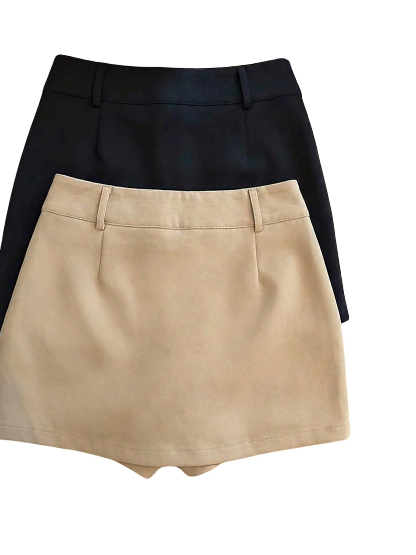 SOLY HUX Gonna elegante da donna, a vita alta, mini gonna estiva con pantaloni, linea ad A, gonna con cerniera, abbigliamento casual
