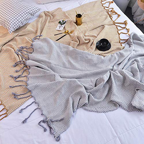 Woollii Premium Herringbone Tassel Knit Woven Blanket,Perfcet For All-Season,Warm Breathable&Lightweight Bedsure Throw Blanket For Bed Couch Chair(47"X71",Gray) #TOP5