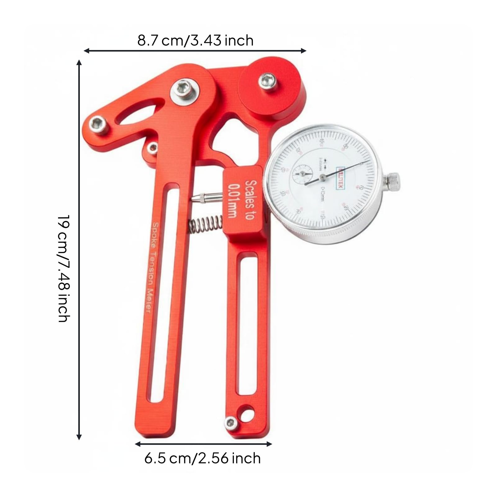 Fahrradspeichenspannungsmesser Speichenspannungsprüfer Radzentrierung Fahrradreparaturausrüstung Zyklus Speichenmesser Aluminiumlegierung, Color to 1, Mechanische Uhr