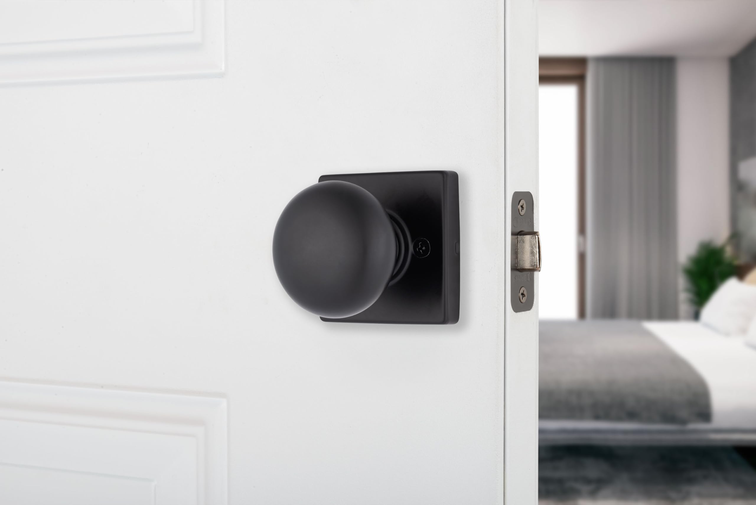 BRINKS Matte Black Passage Knob - Modern Door Handle -13