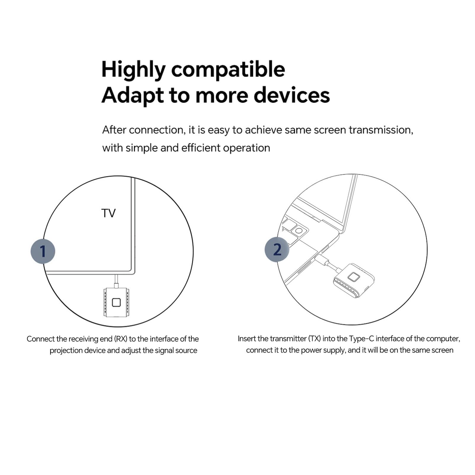 Cuifati Bezprzewodowy Nadajnik i Odbiornik HDMI, Wyjście 1080p, Wtyczka i Odtwarzanie Przenośne Przenośne Strumieniowanie 5G + 2.4G dla Wideo i Audio do Monitorowania z Laptop /