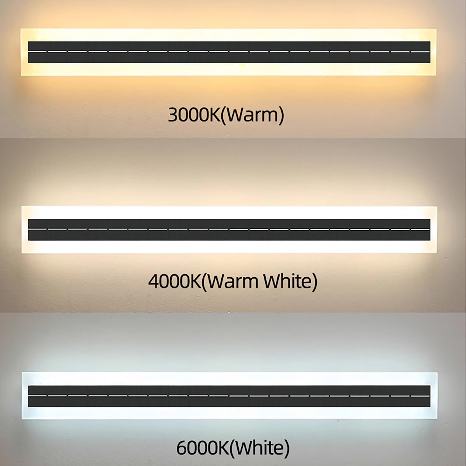 Solarlampen Außen LED Wandleuchte Superhelle Solarleuchten IP65 Aluminum Wasserdichte Solar Aussen Modern Wandlampe Up Down Wireless Wandbeleuchtung Batterie Garten Hof Wand (Weißes Licht,120CM)