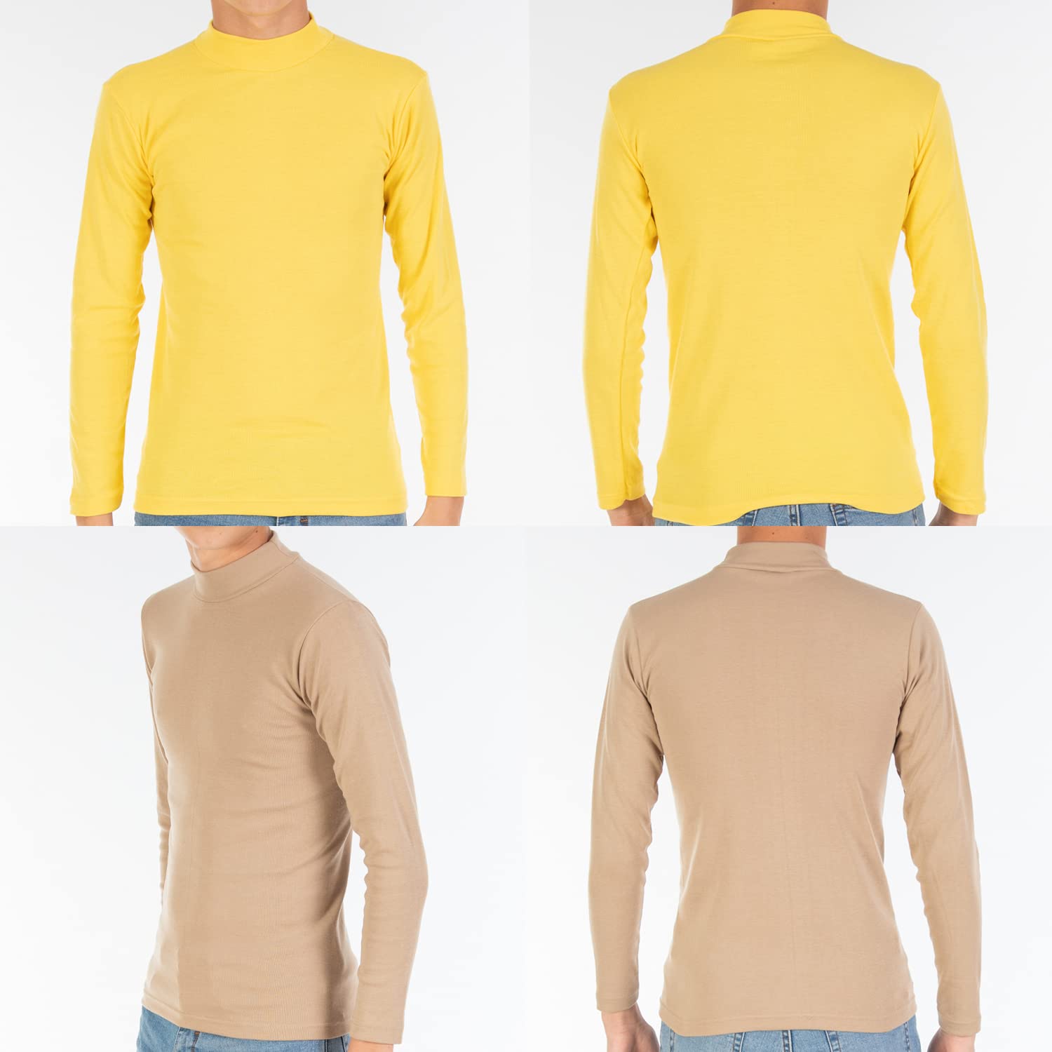 Pack de 2 Semicisne Lacotex Infantil L127 de Algodón, Manga Larga, Cuello Medio. Camiseta Unisex con Interior Cálido.