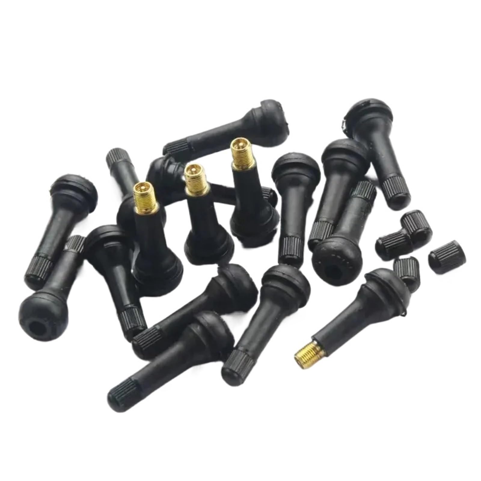 Ventilkappen 20/50/100 stücke Universal Snap-in Auto Tubeless Reifen Ventil Vorbauten Gummi Legierung Vakuum Luft für Auto Motorrad(100 Pcs)