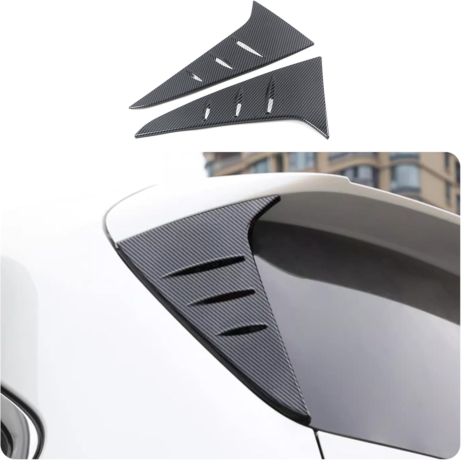 Car Accessories Rear Side Spoiler Wing Protective Sticker Cover Trim Compatible withToyota Sienna 2021 2022 2023 2024 2025 2026 (Carbon Fiber Style) 2PCS ABS