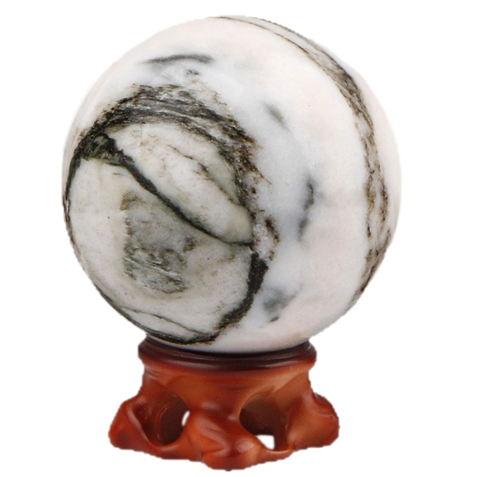 DFrywdgSEY crystal ball, Natural Pink Zebra Jasper Crystal Ball for Decoration, Divination, Meditation, Wicca, Chakra Balancing(70~80mm)
