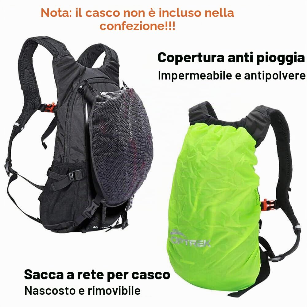 Toptrek Zaino da bicicletta da 18 litri, ultra leggero, con protezione antipioggia e copertura per casco, zaino per idratazione, impermeabile, zaino da ciclismo, zaino per idratazione, da uomo