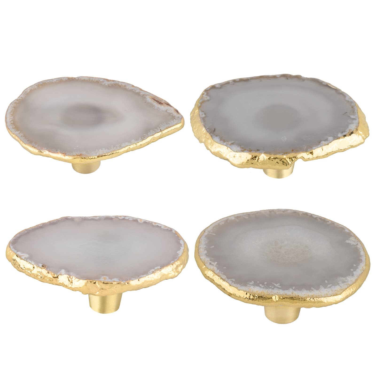 Boutons de tiroir en agate moonsix poignée meuble vintage dorée lot de 4