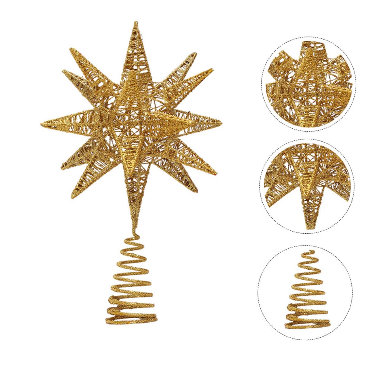 Zerodeko 1pezzi Decorazione per Albero di Natale in Ferro Stella Decorativa per Finestre Ciondolo Natalizio Unica Forma Ornamento Stella Resistente Tecnologia della Polvere da Spolvero