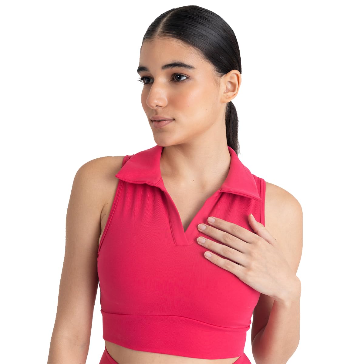 hunnit Sports Bra Crop Top for Women |Round Neck Sports Bra with Thick Waistband | Medium Impact Bra | Full Coverage |4 Way Stretch Sports Bras for Women, Yoga, Running-picture-14