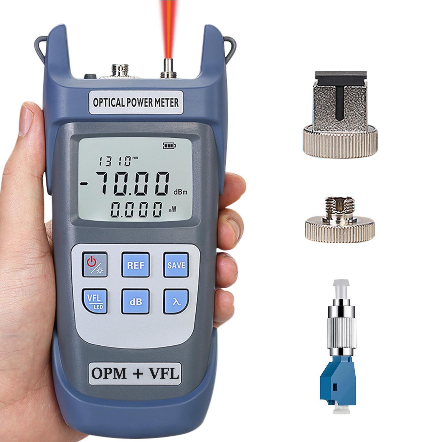 Duogalia Fiber Optical Power Meter with 10Km Light Source SC FC Connector, -70~10dBm, 10 Optic Wave Length, Optic Test Equipment for CCTV Communication Engineering-picture-18