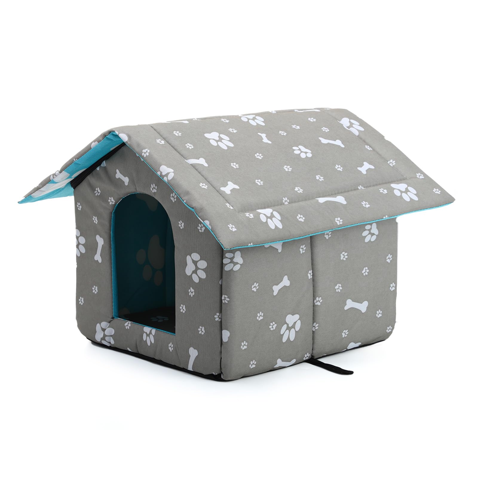 7VSTOHS Cat House Outdoor Winterproof Warm Cave Pet House Soft Indoor Winter Washable Mat For Small Dogs and Cats Bed Weatherproof Oxford Cloth Grey,S