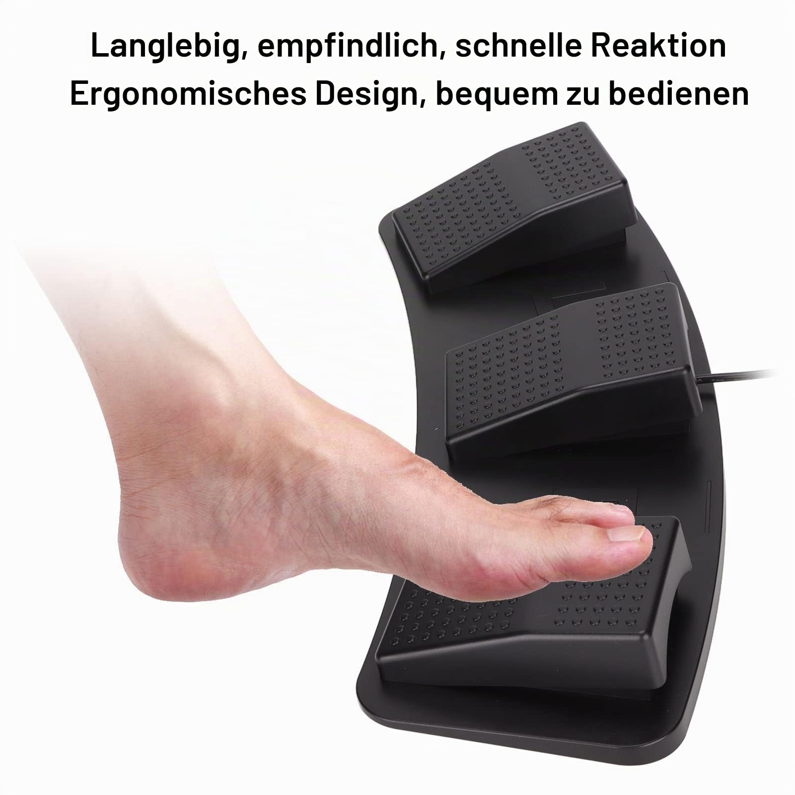 USB Triple Foot Pedal Optical Switch Control, Multifunktionales Ergonomisches Triple Foot Switch Pedal Zum Spielen von Spielen Factory Testing Computer Keyboard Mouse Game((Lichtschranke))