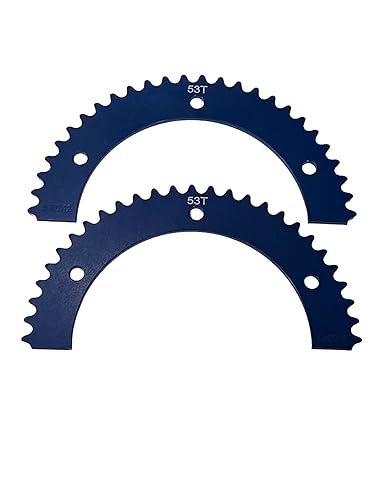 Piñón de aluminio dividido 53 dientes para cadena 35 (azul)