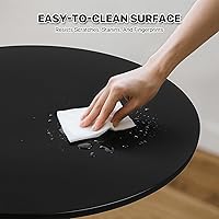 Vista 5 de Magshion Mesa de bar redonda de 31 pulgadas de altura ajustable de 26 a 35 pulgadas con base ampliada para sala de estar, patio, bistró, cafetería