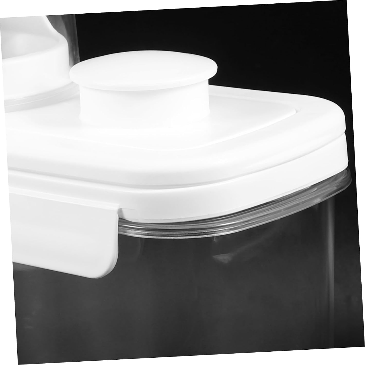 KICHOUSE Airtight Cereal Storage Container 2.8l White Food-grade Plastic Rice Holder Dry Grain Dispenser for Kitchen Pantry Organization